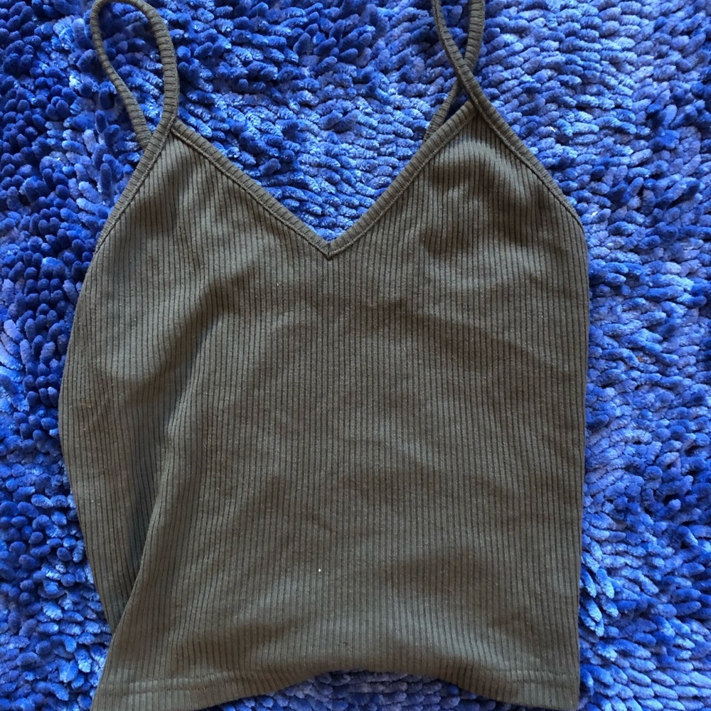 Green tank top crop top